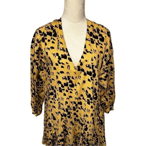 Anine Bing Peyton Painterly Leo Peyton Mini Dress Small S - Picture 4 of 16